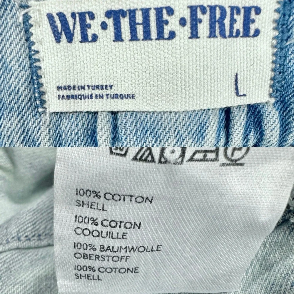 Free People We The Free Forget Me Knot‎ Pull-On Jeans Size Large  Light Wash